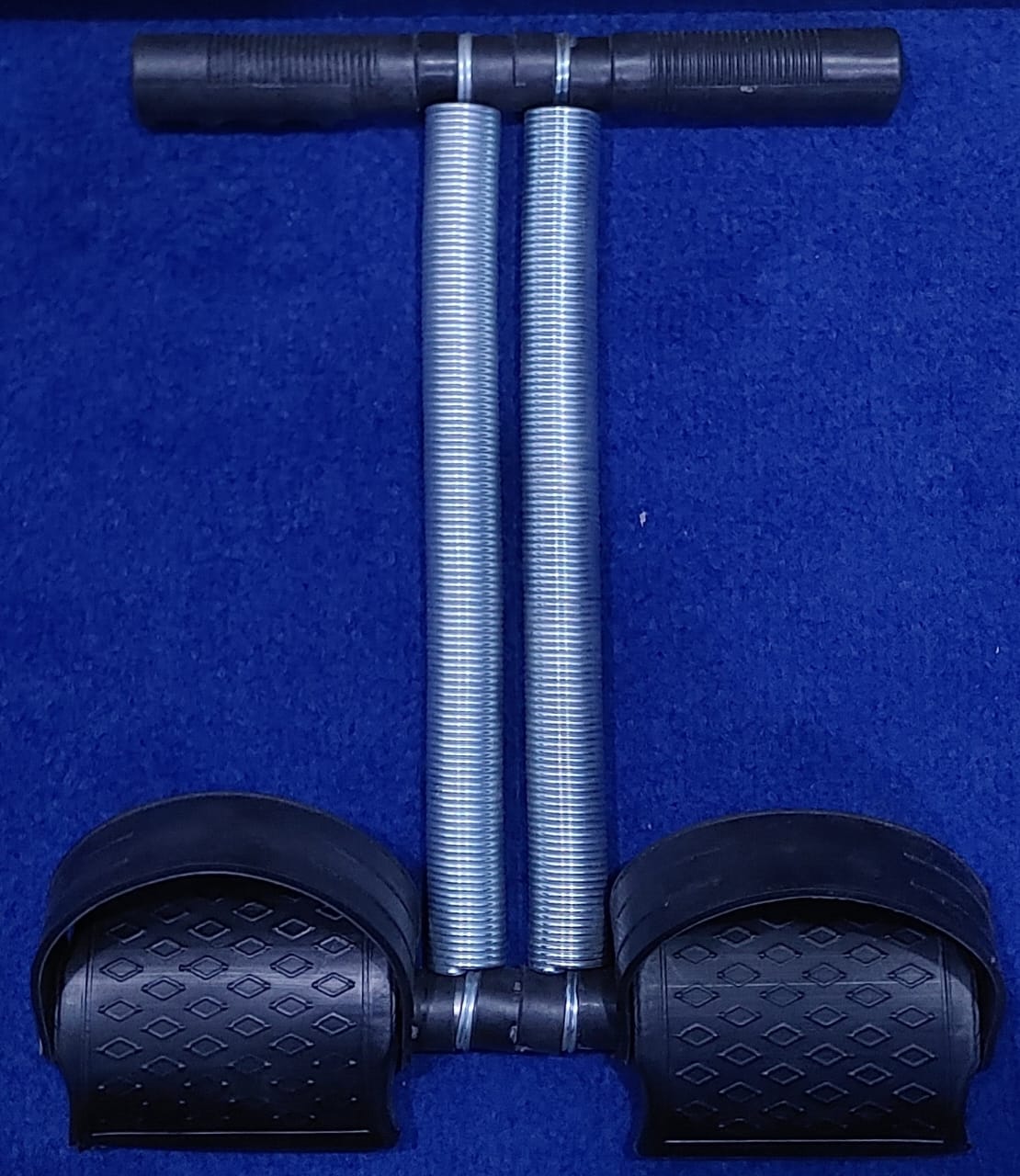 Double Spring Tummy Trimmer – Foot Pedal Resistance Band & Elastic Pull Rope for Home Gym Workout