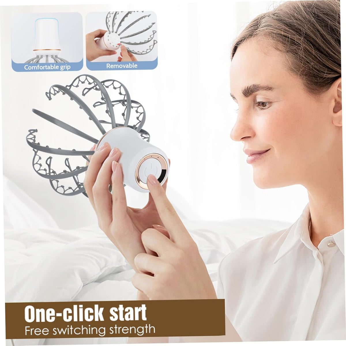 Electric Scalp Massager – 12-Claw Rechargeable Head Massage Tool with 3 Modes