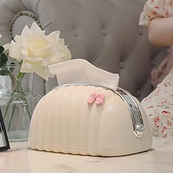 Decorative Shell Tissue Box Holder – Elegant Modern Napkin Organizer for Home & Office