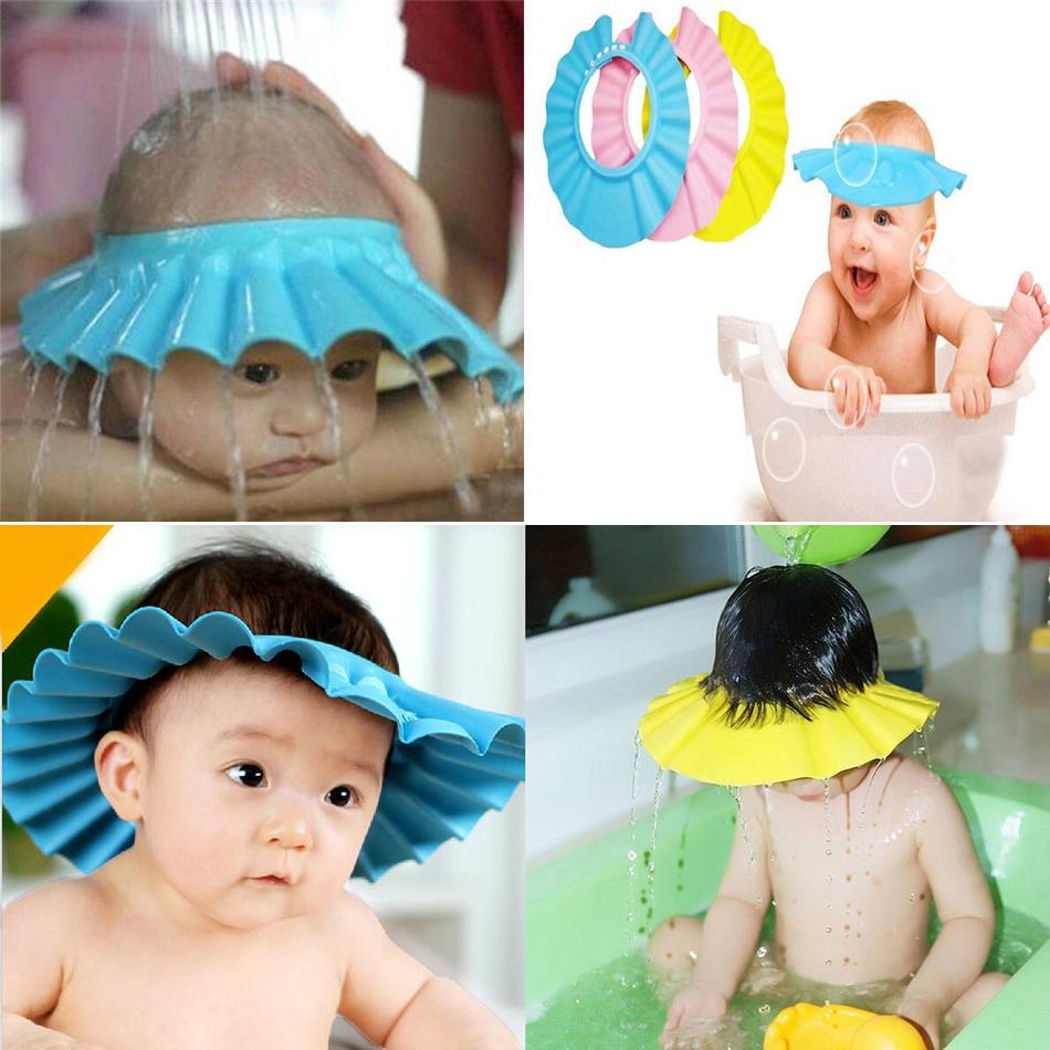 Baby Shower Cap with Stopper – Soft Silicone Bath & Hair Wash Protector