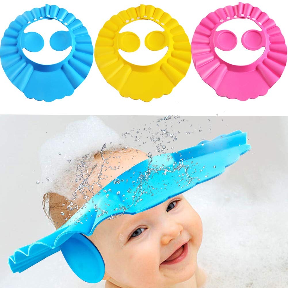 Baby Shower Cap with Stopper – Soft Silicone Bath & Hair Wash Protector