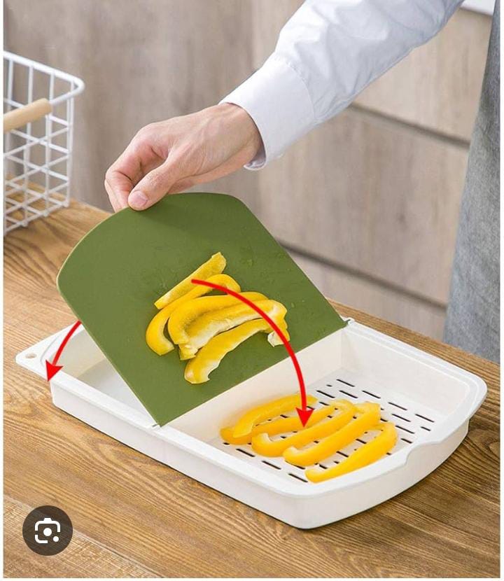 3-in-1 Kitchen Cutting Board – Chopping Board with Drain Basket & Storage Box