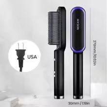 Professional Hair Straightener Brush – Ceramic Anti-Scald Comb with 5 Heat Settings