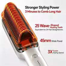 Professional Hair Straightener Brush – Ceramic Anti-Scald Comb with 5 Heat Settings