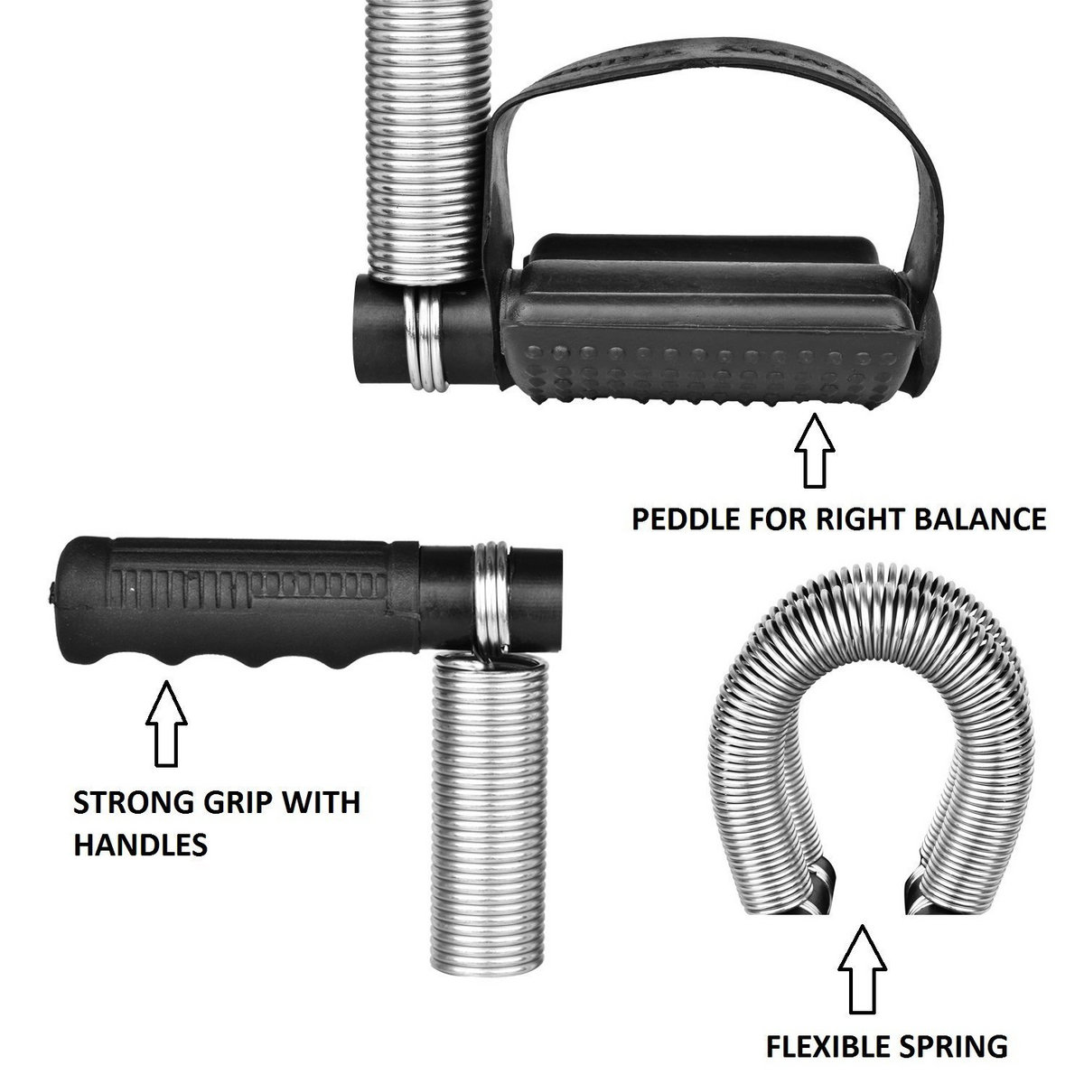 Double Spring Tummy Trimmer – Foot Pedal Resistance Band & Elastic Pull Rope for Home Gym Workout