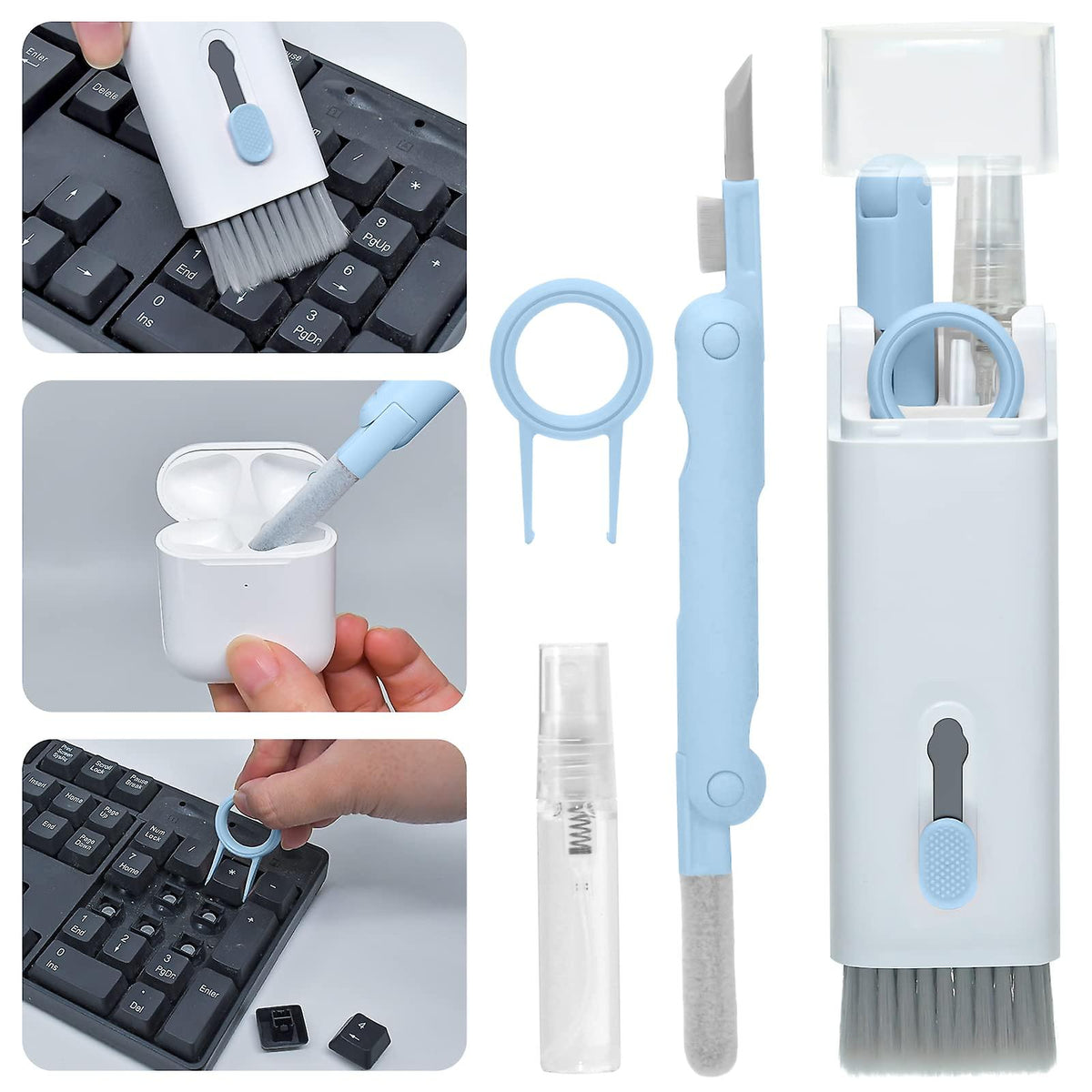 7 in 1 Keyboard & Electronics Cleaning Kit – Multi-Function Cleaning Pen & Keycap Puller