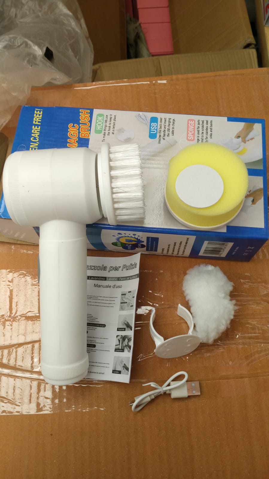 5-in-1 Handheld Electric Cleaning Brush – Multi-Purpose Household Surface Scrubber