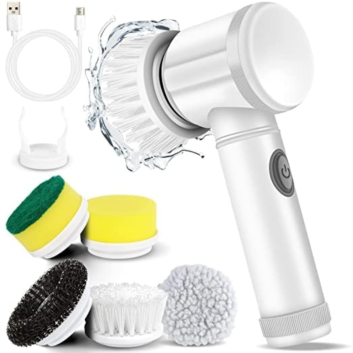 5-in-1 Handheld Electric Cleaning Brush – Multi-Purpose Household Surface Scrubber
