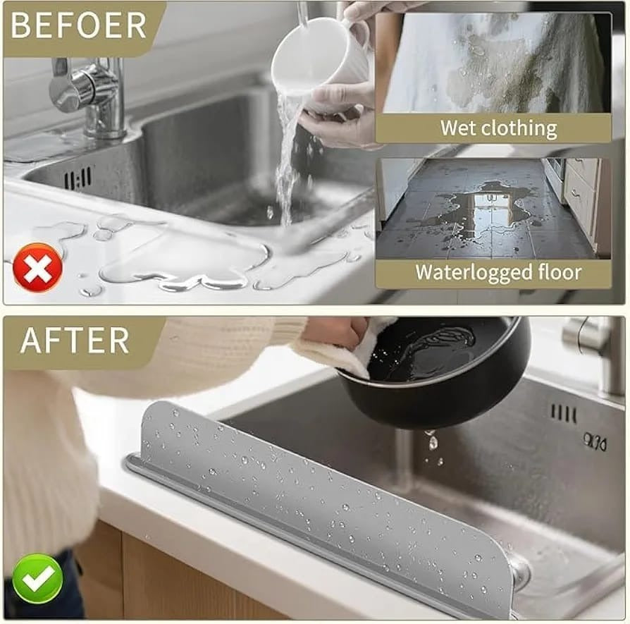 Kitchen Sink Splash Guard – Water Blocking Plate for Sink & Countertop