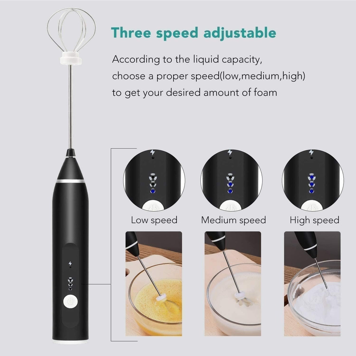 Rechargeable Coffee Beater – USB Milk Frother & Stainless Steel Whisk
