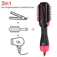 3-in-1 Hot Air Brush Hair Dryer & Styler – Straightening & Volumizing