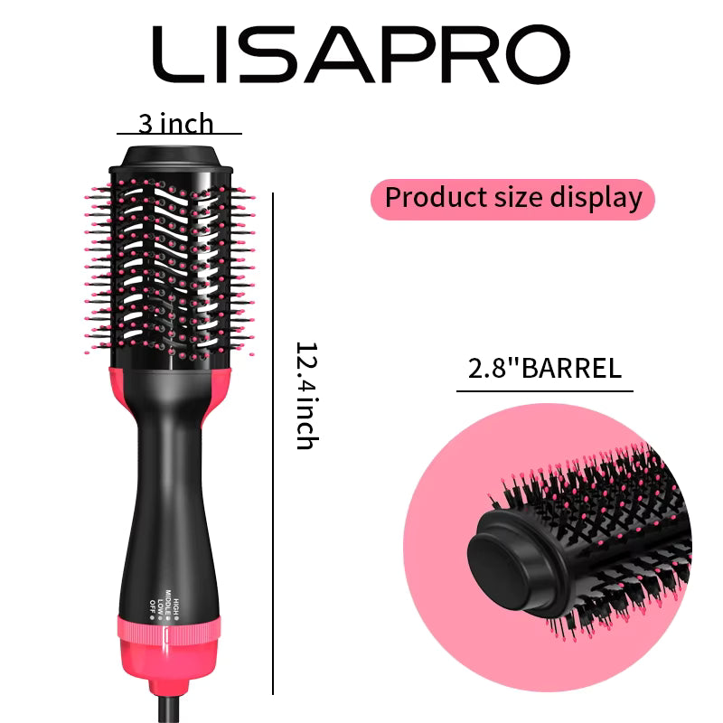 3-in-1 Hot Air Brush Hair Dryer & Styler – Straightening & Volumizing