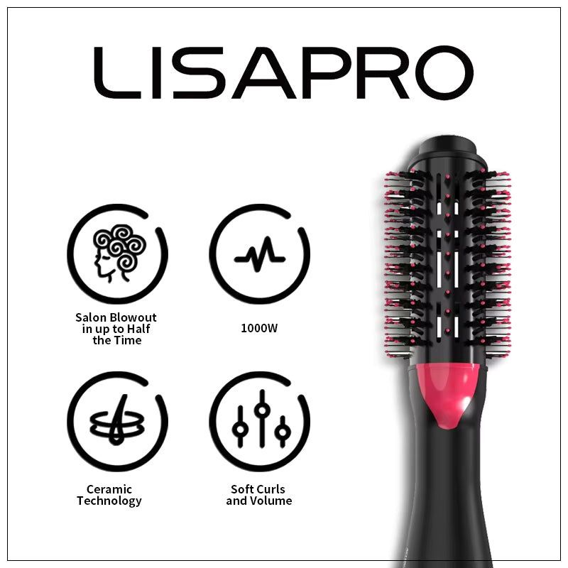 3-in-1 Hot Air Brush Hair Dryer & Styler – Straightening & Volumizing