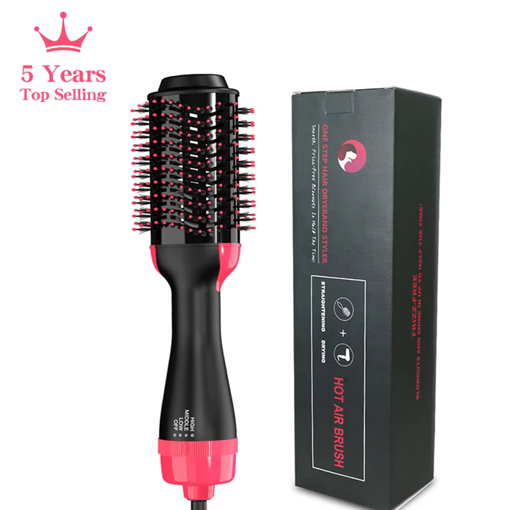 3-in-1 Hot Air Brush Hair Dryer & Styler – Straightening & Volumizing