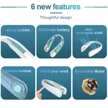 Portable Neck Fan – USB Rechargeable Bladeless Personal Fan