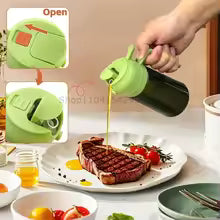 2-in-1 Glass Oil Sprayer & Dispenser – 500ml Spray & Pour Bottle