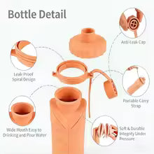600ml Silicone Folding Bottle – Collapsible Travel & Gym Water Bottle